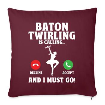 Tambourstab tourbillonnant - Coussin et housse de 45 x 45 cm - bordeaux - Devant