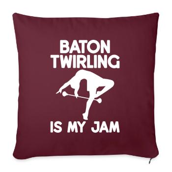 Tambourstab tourbillonnant - Coussin et housse de 45 x 45 cm - bordeaux - Devant