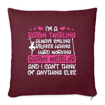 Tambourstab tourbillonnant - Coussin et housse de 45 x 45 cm - bordeaux - Devant