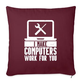 Computerreparaturtechnologie -Support -Technologie - Sofakissen mit Füllung 45 x 45 cm - Burgunderrot - Vorne