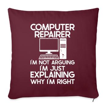 Computerreparaturtechnologie -Support -Technologie - Sofakissen mit Füllung 45 x 45 cm - Burgunderrot - Vorne
