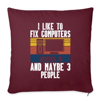 Computerreparaturtechnologie -Support -Technologie - Sofakissen mit Füllung 45 x 45 cm - Burgunderrot - Vorne