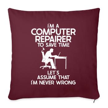 Computerreparaturtechnologie -Support -Technologie - Sofakissen mit Füllung 45 x 45 cm - Burgunderrot - Vorne
