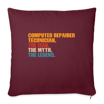 Computerreparaturtechnologie -Support -Technologie - Sofakissen mit Füllung 45 x 45 cm - Burgunderrot - Vorne
