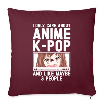 Anime & K-Pop Musique Kpop Manga Japonais Otaku - Coussin et housse de 45 x 45 cm - bordeaux - Devant