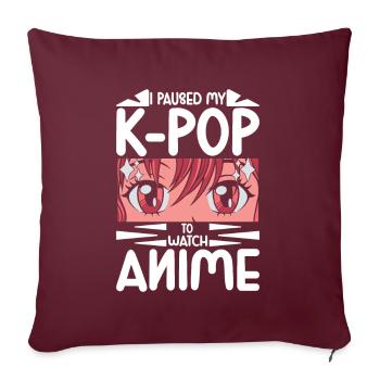 Anime & K-Pop Musique Kpop Manga Japonais Otaku - Coussin et housse de 45 x 45 cm - bordeaux - Devant