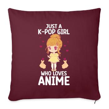 Anime & K-Pop Musique Kpop Manga Japonais Otaku - Coussin et housse de 45 x 45 cm - bordeaux - Devant