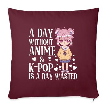 Anime & K-Pop Musique Kpop Manga Japonais Otaku - Coussin et housse de 45 x 45 cm - bordeaux - Devant