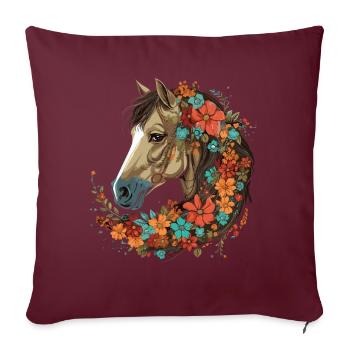 Reiter Pferd Porträt Western Cowboy - Sofakissen mit Füllung 45 x 45 cm - Burgunderrot - Vorne