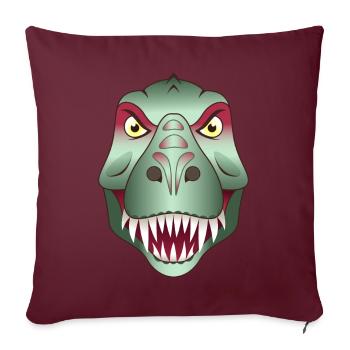 Dinosaurier Dinokopf Masiakasaurus Dino - Sofakissen mit Füllung 45 x 45 cm - Burgunderrot - Vorne