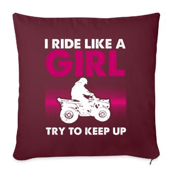 VTT Quad Bike Girl Véhicules à quatre roues motrices - Coussin et housse de 45 x 45 cm - bordeaux - Devant