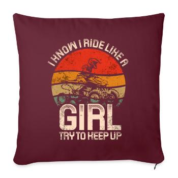 VTT Quad Bike Girl Véhicules à quatre roues motrices - Coussin et housse de 45 x 45 cm - bordeaux - Devant