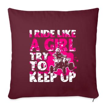 VTT Quad Bike Girl Véhicules à quatre roues motrices - Coussin et housse de 45 x 45 cm - bordeaux - Devant