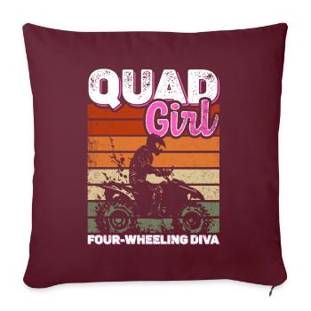 VTT Quad Bike Girl Véhicules à quatre roues motrices - Coussin et housse de 45 x 45 cm - bordeaux - Devant