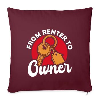 Nouveau propriétaire Propriétaire le plus chaleureux - Coussin et housse de 45 x 45 cm - bordeaux - Devant
