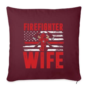 Équipes de pompiers ́ - Coussin et housse de 45 x 45 cm - bordeaux - Devant