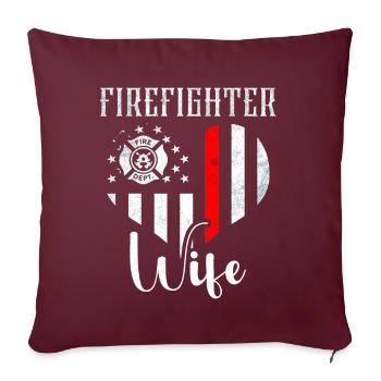 Équipes de pompiers ́ - Coussin et housse de 45 x 45 cm - bordeaux - Devant