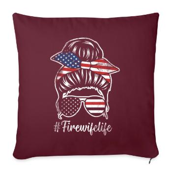 Équipes de pompiers ́ - Coussin et housse de 45 x 45 cm - bordeaux - Devant