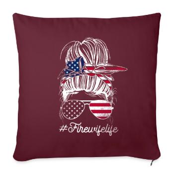 Équipes de pompiers ́ - Coussin et housse de 45 x 45 cm - bordeaux - Devant