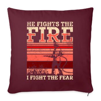 Équipes de pompiers ́ - Coussin et housse de 45 x 45 cm - bordeaux - Devant