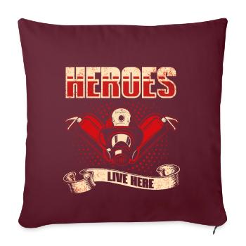 Équipes de pompiers ́ - Coussin et housse de 45 x 45 cm - bordeaux - Devant