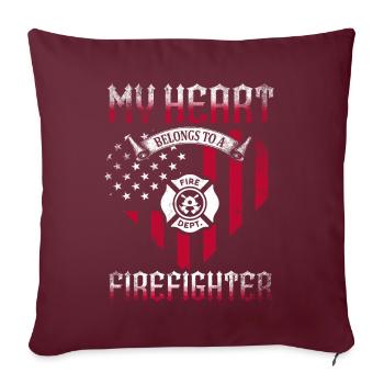 Équipes de pompiers ́ - Coussin et housse de 45 x 45 cm - bordeaux - Devant