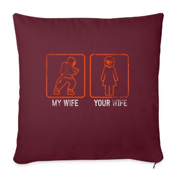 Équipes de pompiers ́ - Coussin et housse de 45 x 45 cm - bordeaux - Devant