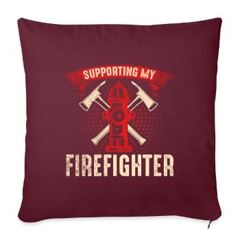 Équipes de pompiers ́ - Coussin et housse de 45 x 45 cm - bordeaux - Devant