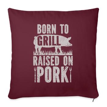 Grill Grillgrill Schweinefleisch - Sofakissen mit Füllung 45 x 45 cm - Burgunderrot - Vorne
