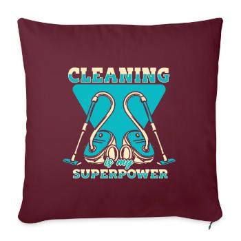 Cadeaux de la semaine de l’entretien ménager Amoureux du ménage - Coussin et housse de 45 x 45 cm - bordeaux - Devant