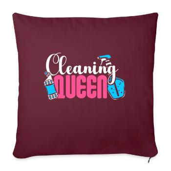 Cadeaux de la semaine de l’entretien ménager Amoureux du ménage - Coussin et housse de 45 x 45 cm - bordeaux - Devant