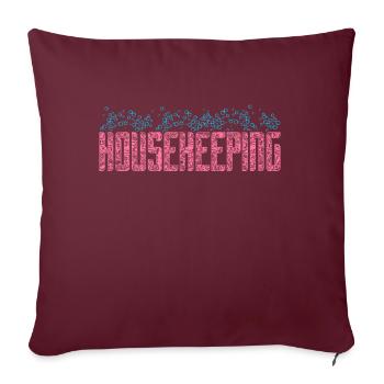Cadeaux de la semaine de l’entretien ménager Amoureux du ménage - Coussin et housse de 45 x 45 cm - bordeaux - Devant