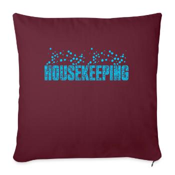 Cadeaux de la semaine de l’entretien ménager Amoureux du ménage - Coussin et housse de 45 x 45 cm - bordeaux - Devant