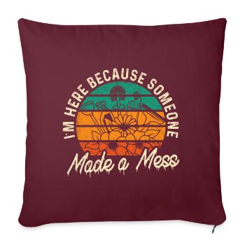 Cadeaux de la semaine de l’entretien ménager Amoureux du ménage - Coussin et housse de 45 x 45 cm - bordeaux - Devant