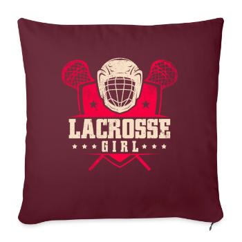 Lacrosse Girl Lax Girl Spieler Frauen - Sofakissen mit Füllung 45 x 45 cm - Burgunderrot - Vorne