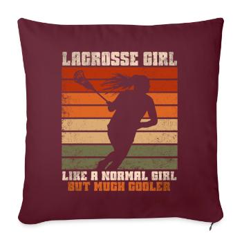 Lacrosse Girl Lax Girl Spieler Frauen - Sofakissen mit Füllung 45 x 45 cm - Burgunderrot - Vorne