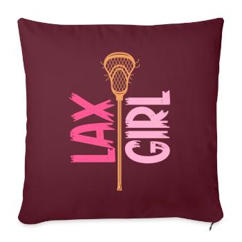 Lacrosse Girl Lax Girl Spieler Frauen - Sofakissen mit Füllung 45 x 45 cm - Burgunderrot - Vorne