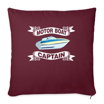 Bateau à moteur - Capitaine Bateau à moteur du lac Boater - Coussin et housse de 45 x 45 cm - bordeaux - Devant