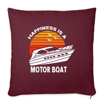 Bateau à moteur - Capitaine Bateau à moteur du lac Boater - Coussin et housse de 45 x 45 cm - bordeaux - Devant