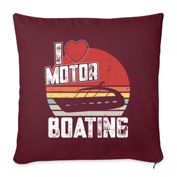 Bateau à moteur - Capitaine Bateau à moteur du lac Boater - Coussin et housse de 45 x 45 cm - bordeaux - Devant