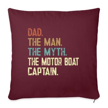 Bateau à moteur - Capitaine Bateau à moteur du lac Boater - Coussin et housse de 45 x 45 cm - bordeaux - Devant