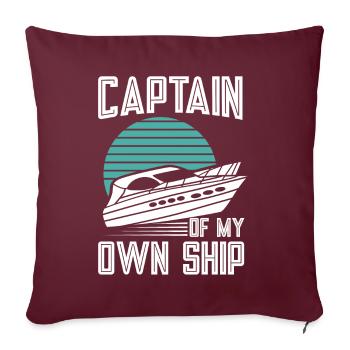 Bateau à moteur - Capitaine Bateau à moteur du lac Boater - Coussin et housse de 45 x 45 cm - bordeaux - Devant