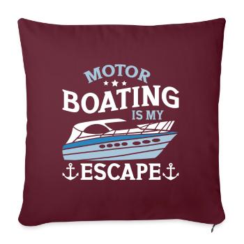 Bateau à moteur - Capitaine Bateau à moteur du lac Boater - Coussin et housse de 45 x 45 cm - bordeaux - Devant
