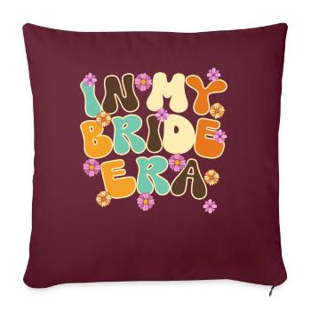 Groovy mariée fête de mariage mariée fleur fleurs - Coussin et housse de 45 x 45 cm - bordeaux - Devant
