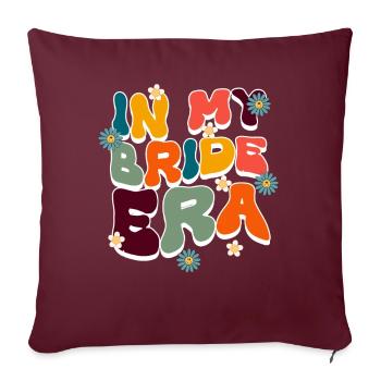 Groovy mariée fête de mariage mariée fleur fleurs - Coussin et housse de 45 x 45 cm - bordeaux - Devant
