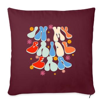 Groovy mariée fête de mariage mariée fleur fleurs - Coussin et housse de 45 x 45 cm - bordeaux - Devant