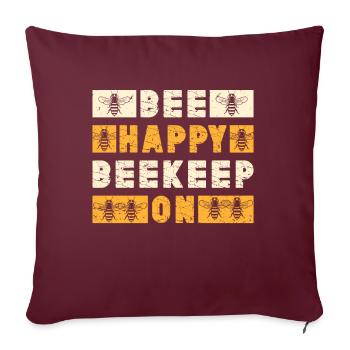 Abeille miel Webeke ruche apiculteur nid d’abeille - Coussin et housse de 45 x 45 cm - bordeaux - Devant