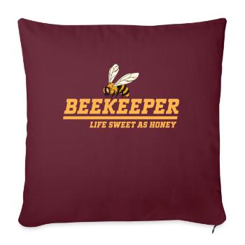 Abeille miel Webeke ruche apiculteur nid d’abeille - Coussin et housse de 45 x 45 cm - bordeaux - Devant