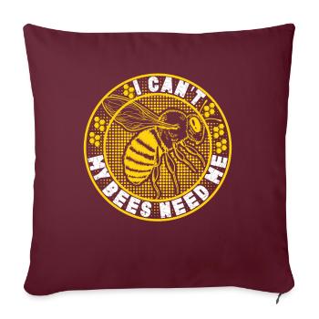 Abeille miel Webeke ruche apiculteur nid d’abeille - Coussin et housse de 45 x 45 cm - bordeaux - Devant