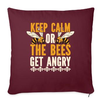 Abeille miel Webeke ruche apiculteur nid d’abeille - Coussin et housse de 45 x 45 cm - bordeaux - Devant